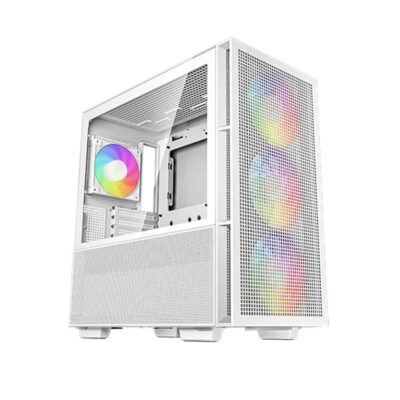 Caja ordenador gaming deepcool ch560 rgb e – atx cristal templado blanca