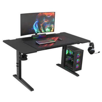 Mesa gaming genesis holm modular 140 rgb negro 140×75 cm