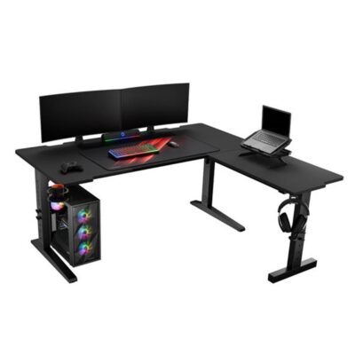 Mesa gaming genesis holm modular 160 rgb esquina negro 160×75 cm
