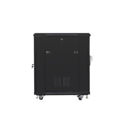 Armario rack lanberg 19 pulgadas 15u – 600×800 flat pack negro puerta malla