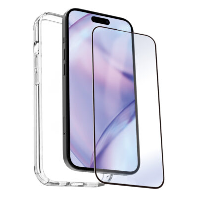 Carcasa myway para apple iphone 15 transparente + protector pantalla cristal templado
