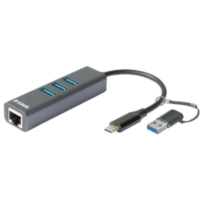 Hub d – link usb tipo c + adaptador usb 3.0 4 en 1