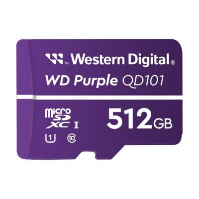 Tarjeta de memoria micro sdxc wd western digital purple sc qd101 512gb uhs – i cl10