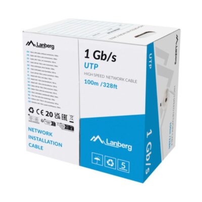 Bobina 1gb – s lanberg u – utp rj45 solido cca awg23 100m gris