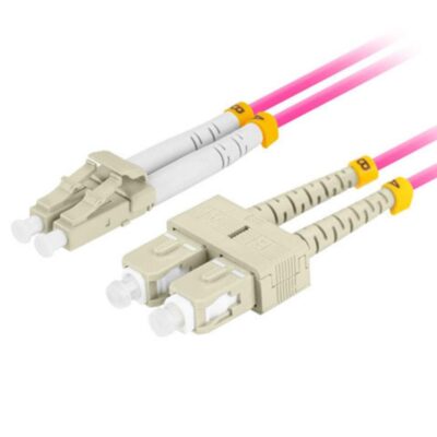 Cable de fibra optica lanberg multi lc – upc – sc – upc duplex lszh om4 50 – 125 3.0 – 1m
