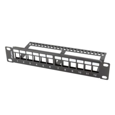 Patch panel lanberg 12 puertos 1u organizador modulos keystone negro