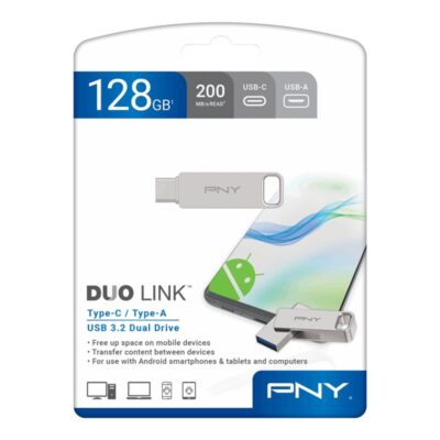 Memoria usb 3.2 – usb tipo c pny duo link 128gb