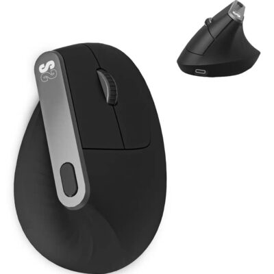 Raton inalambrico subblim vertical ergo dual mouse battery negro
