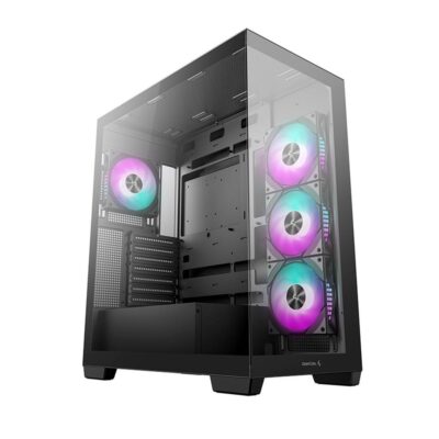 Caja ordenador gaming deepcool cg580 4f atx rgb cristal templado negra