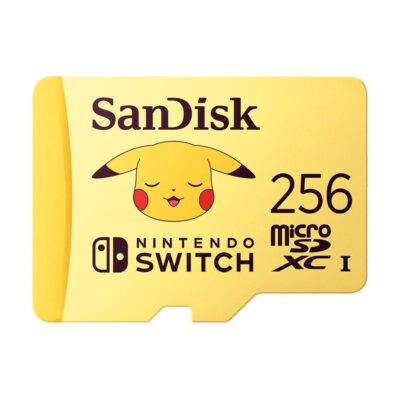 Tarjeta memoria micro secure digital 256gb sandisk nintendo switch pokemon pikachu edition clase v30 uhs – i u3