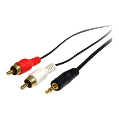 Cable mini jack a rca startech 0.92m – macho – macho – negro