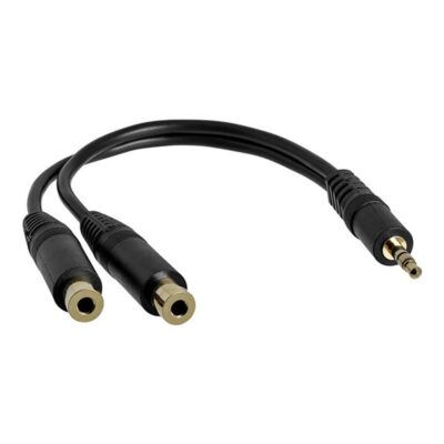 Cable mini jack 3.5mm startech 0.15m – macho – hembra – negro