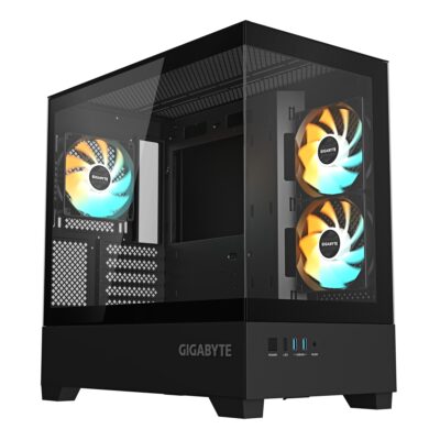 Caja ordenador gaming gigabyte aorus c201b ice matx vidrio usb 3.2 negra