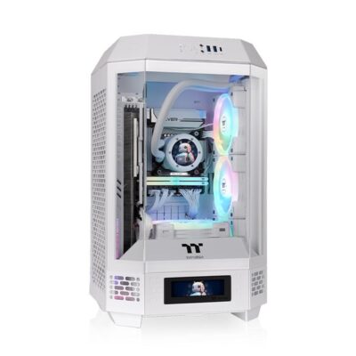 Caja ordenador gaming thermaltake tower 250 mini – itx cristal templado blanca