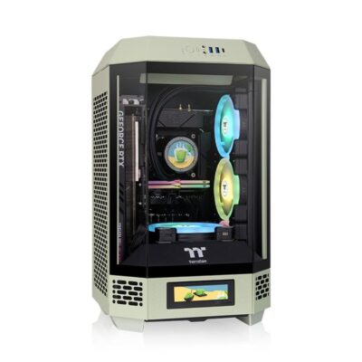 Caja ordenador gaming thermaltake tower 250 mini – itx cristal templado verde