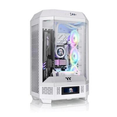 Caja ordenador gaming thermaltake the tower t300 matx cristal templado blanca