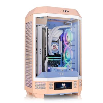 Caja ordenador gaming thermaltake the tower t300 matx cristal templado durazno