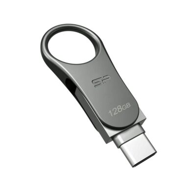 Memoria usb 3.2 – usb tipo c silicon power c80 128gb dual metalico