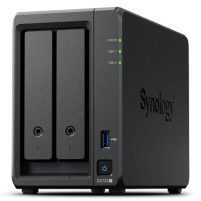 Servidor nas synology disk station ds725+ 4gb 2 bahias gigabit ethernet