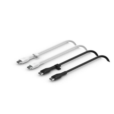 Cable usb tipo c belkin 1m – macho – macho – pack 2 blanco – negro