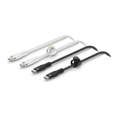 Cable usb tipo c belkin 1m – macho – macho – pack 2 blanco – negro
