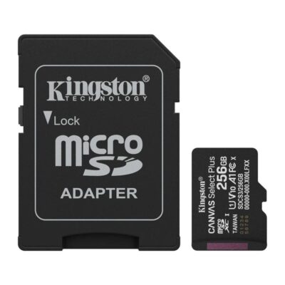 Tarjeta memoria micro secure digital sdxc 256gb kingston canvas select plus clase 10 uhs – 1 + adaptador sd