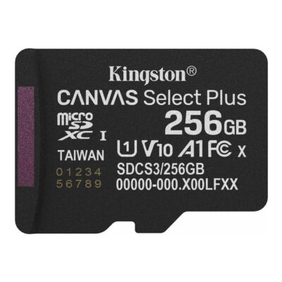 Tarjeta memoria micro secure digital sdxc 256gb kingston canvas select plus clase 10 uhs – 1