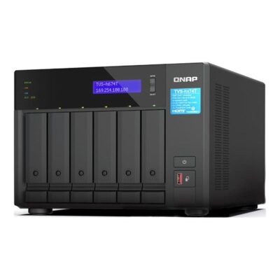 Servidor nas qnap tvs – h674t 6 bahias 32gb gigabit ethernet