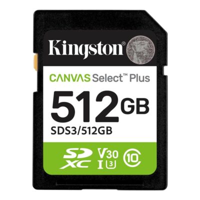 Tarjeta memoria sdxc 512gb kingston canvas select plus uhs – i clase 10