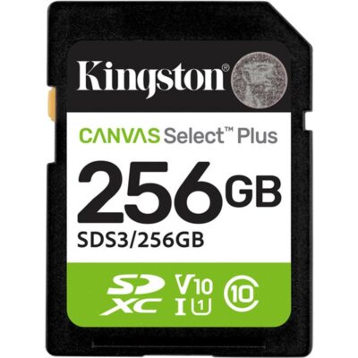 Tarjeta memoria sdxc 256gb kingston canvas select plus uhs – i clase 10
