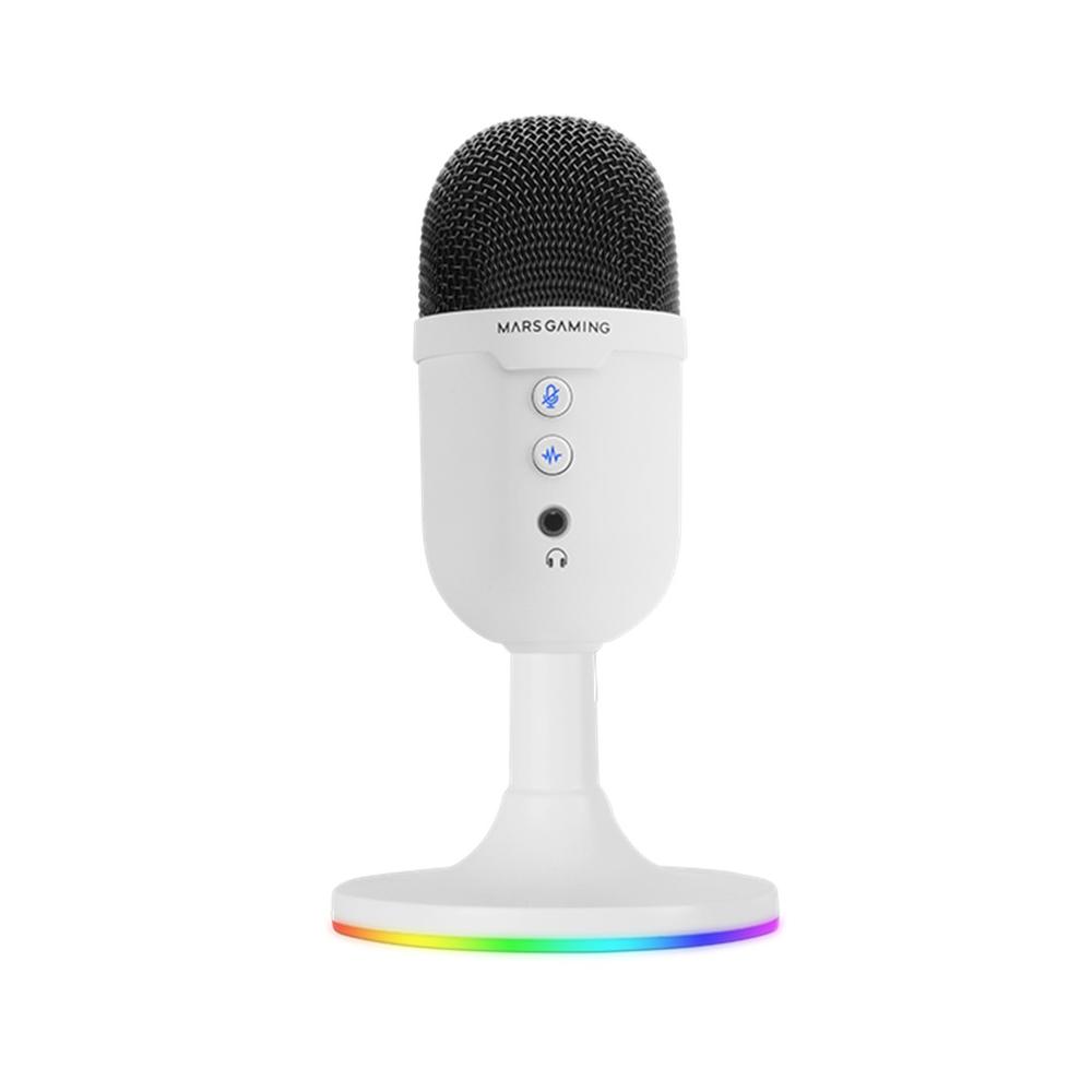 Microfono compacto mars gaming mmiccx usb blanco