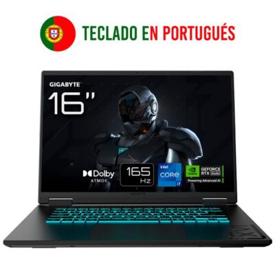 Portatil gigabyte a16 cvhi3pt894sd i7 – 13620h – 16gb – ssd 1tb – rtx 5060 8gb – 16 pulgadas wuxga – freedos portugues