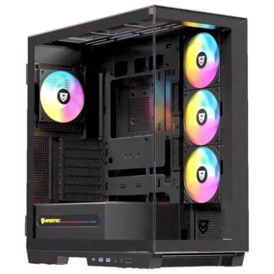 Caja ordenador gaming nfortec ursa e – atx argb cristal templado negra