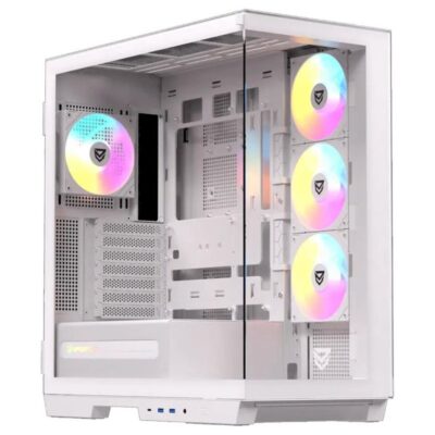 Caja ordenador gaming nfortec ursa e – atx argb cristal templado blanca