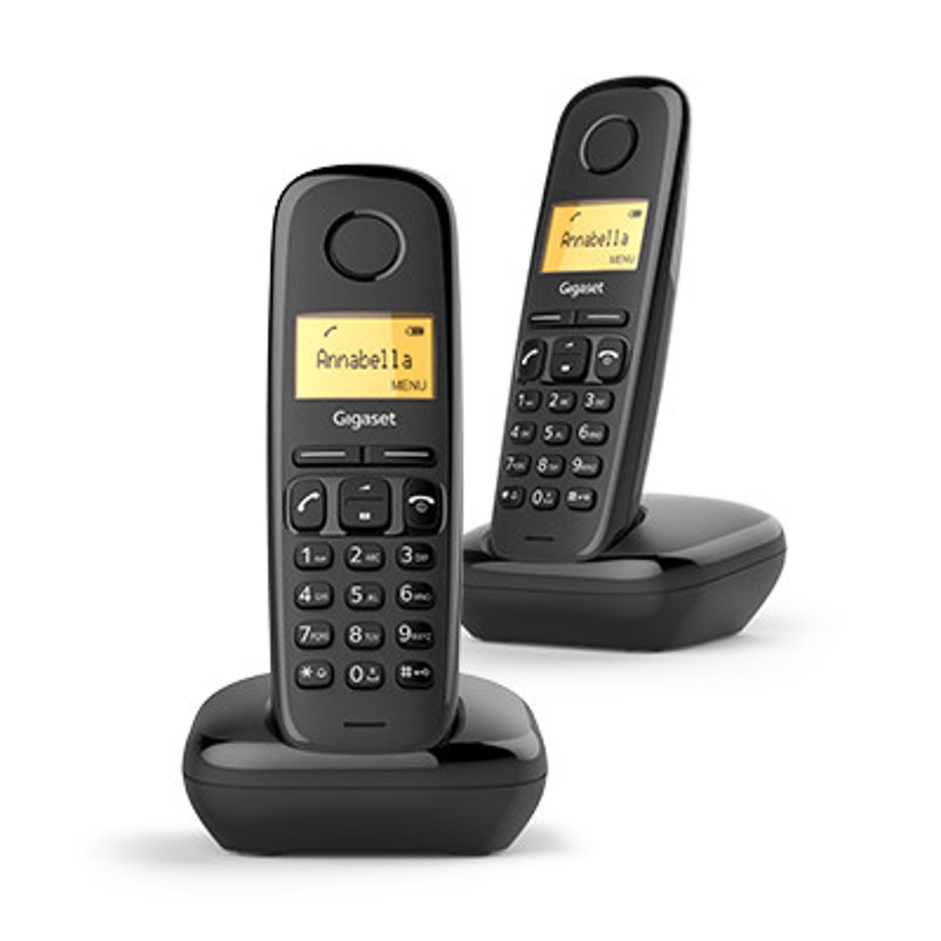 Telefono fijo inalambrico gigaset a170 duo negro 50 numeros agenda - 10 tonos