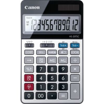 Calculadora canon sobremesa hs – 20tsc – 12 digitos – alimentacion solar y pila reemplazable