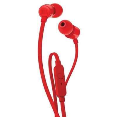Auriculares intrauditivos jbl t110 red – pure bass – drivers 9mm – cable plano – manos libres