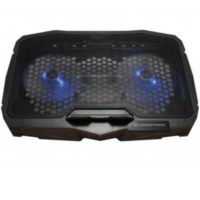 Soporte – base de refrigeracion conceptronic thana07b para portatiles hasta 15.6 pulgadas ventiladores 125mm x2
