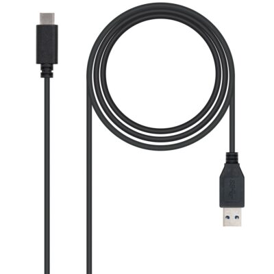 Cable nanocable conversor usb 3.1 gen2 a usb tipo c macho – macho negro 1m