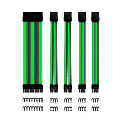 Kit de extension phoenix cables fuente de alimentacion 30cm 24 pines – 4 + 4 pines – 6 + 2 pines negro y verde