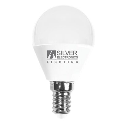 Bombilla led decorativa silver electronis esferica 5w=50w – e14 – 5000k – 620 lm – luz blanca – a+