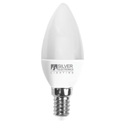 Bombilla led decorativa silver electronic vela 7w=70w – e14 – 5000k – 620 lm – luz fria – a+