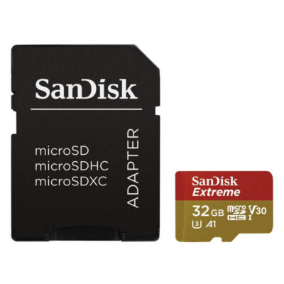 Tarjeta memoria micro secure digital 32gb sandisk extreme clase 10 uhs – i + adaptador