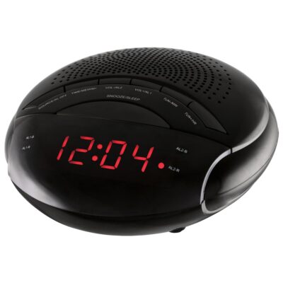 Radio reloj despertador nevir nvr – 335dd negro sintonizador am – fm