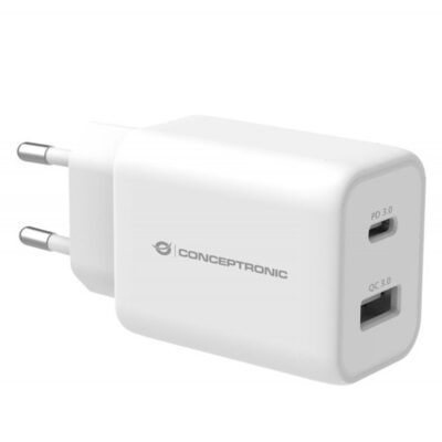 Cargador conceptronic carga rapida pd 1 puerto usb – a althea – 33w – blanco
