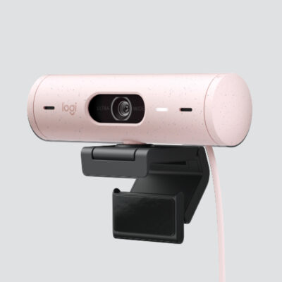 Webcam logitech brio 500 rosa full hd – usb tipo c