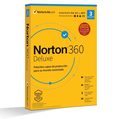 Antivirus norton deluxe 25gb español 1 usuario 3 dispositivos 1 año en caja rsp mm gum