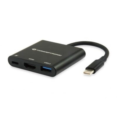 Adaptador conceptronic usb tipo c a hdmi – usb 3.0 – usb tipo c