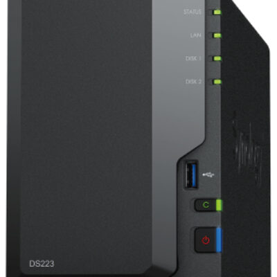 Servidor nas synology disk station ds223 2bay 1.7 ghz qc 2gb ddr 4 1 x gbe 3x usb 3.2