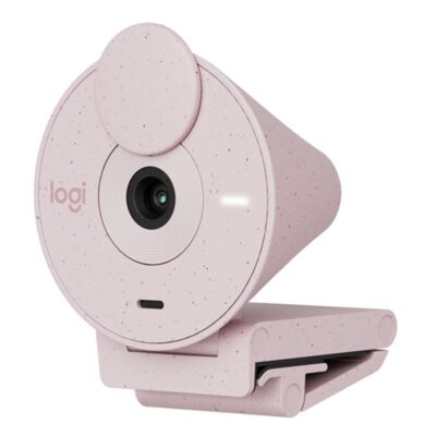 Webcam logitech brio 300 rosado full hd – usb tipo c